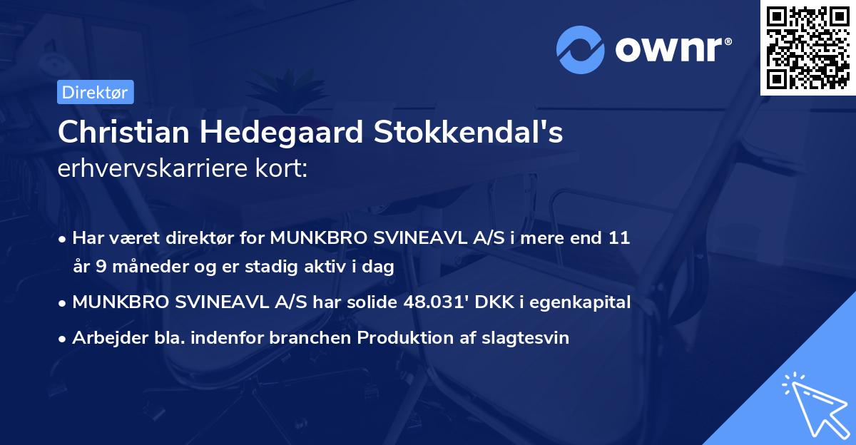 Christian Hedegaard Stokkendal's erhvervskarriere kort