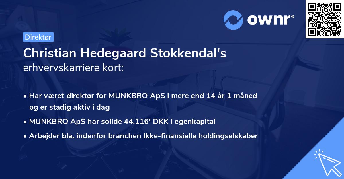 Christian Hedegaard Stokkendal's erhvervskarriere kort