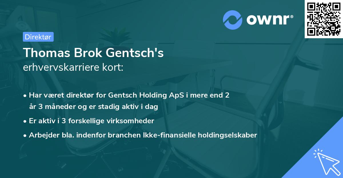 Thomas Brok Gentsch's erhvervskarriere kort