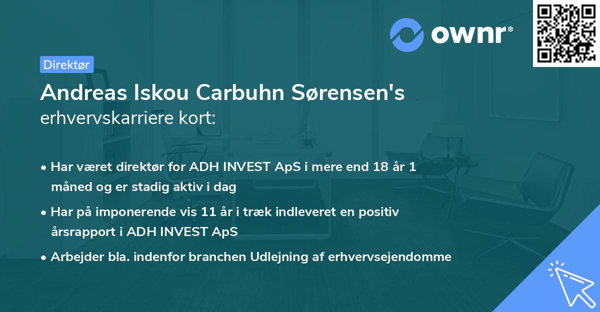 Andreas Iskou Carbuhn Sørensen's erhvervskarriere kort