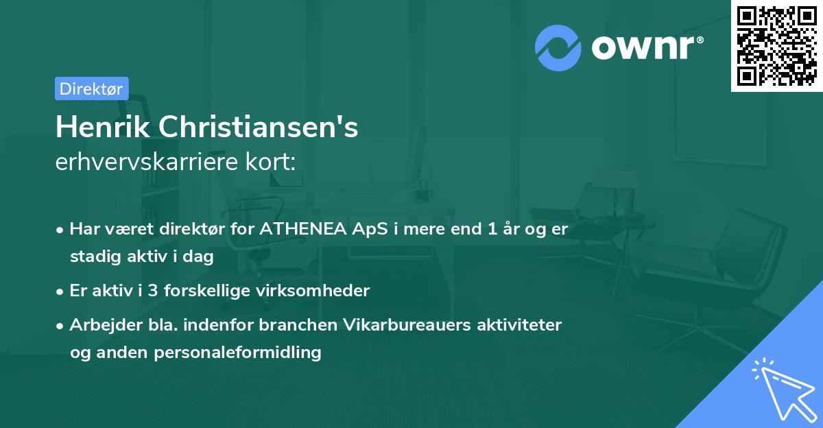 Henrik Christiansen's erhvervskarriere kort