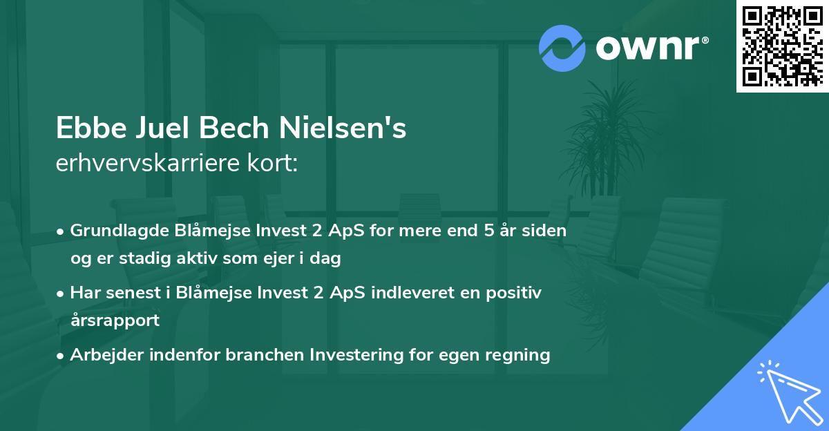 Ebbe Juel Bech Nielsen's erhvervskarriere kort