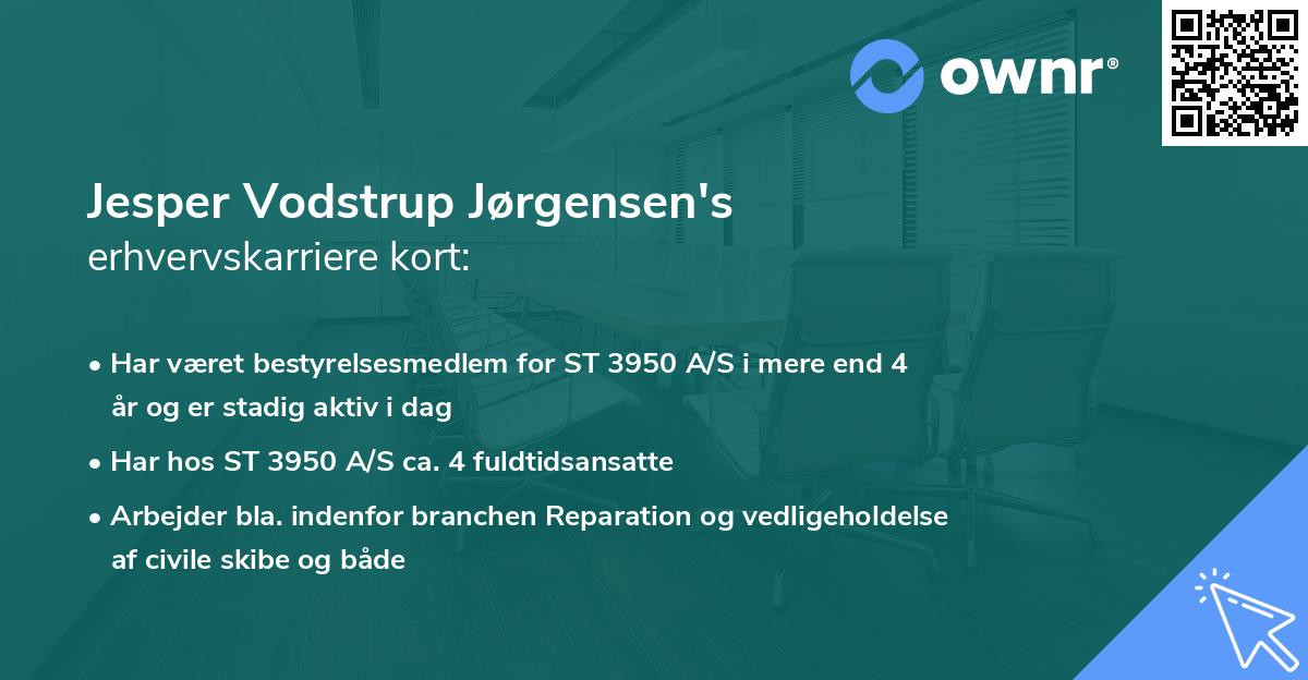 Jesper Vodstrup Jørgensen's erhvervskarriere kort
