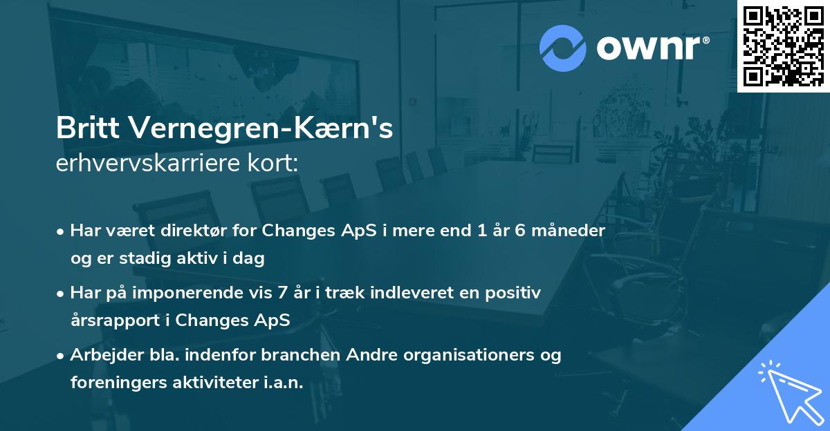 Britt Vernegren-Kærn's erhvervskarriere kort