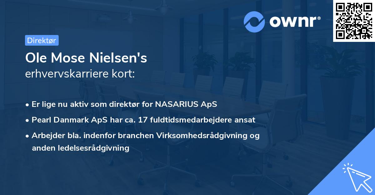 Ole Mose Nielsen's erhvervskarriere kort