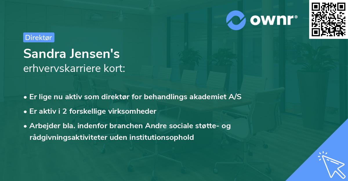 Sandra Jensen's erhvervskarriere kort