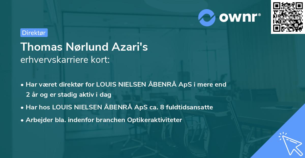 Thomas Nørlund Azari's erhvervskarriere kort