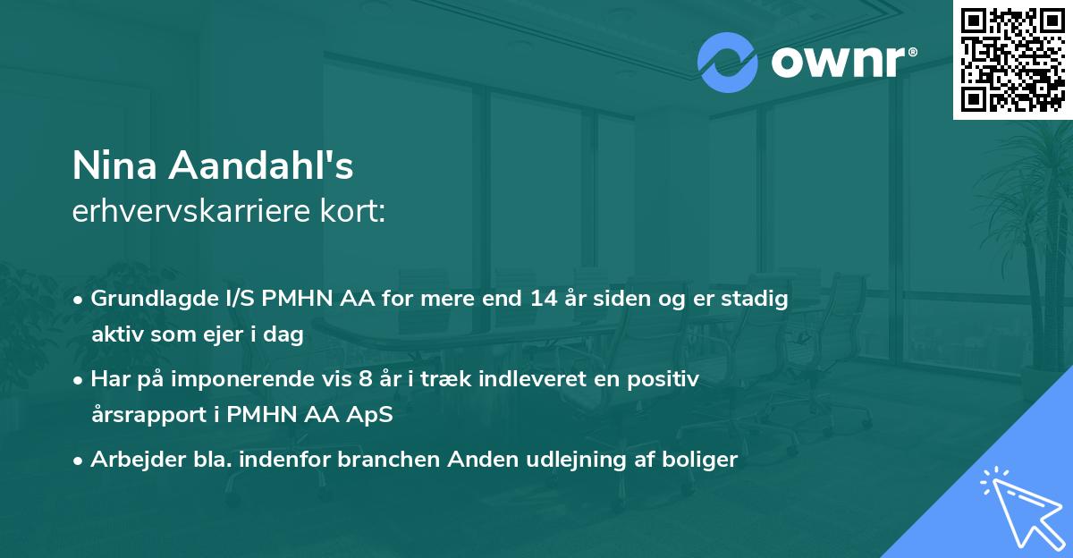 Nina Aandahl's erhvervskarriere kort