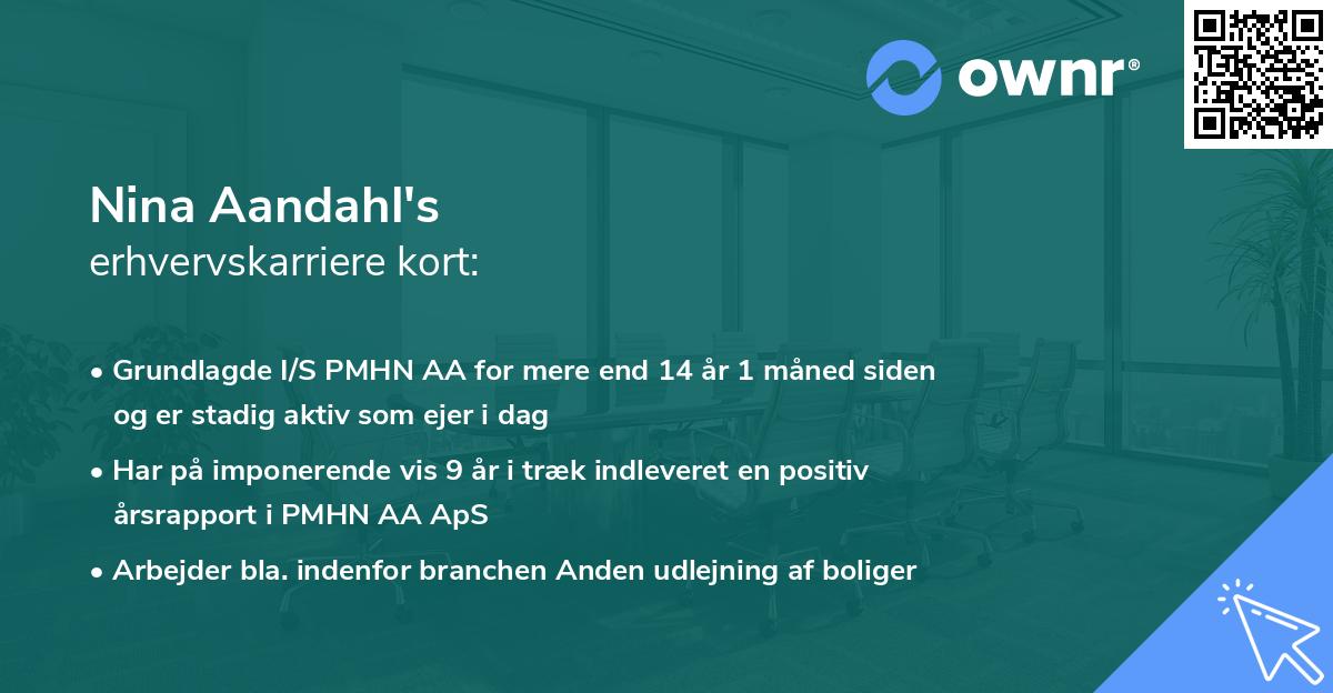 Nina Aandahl's erhvervskarriere kort