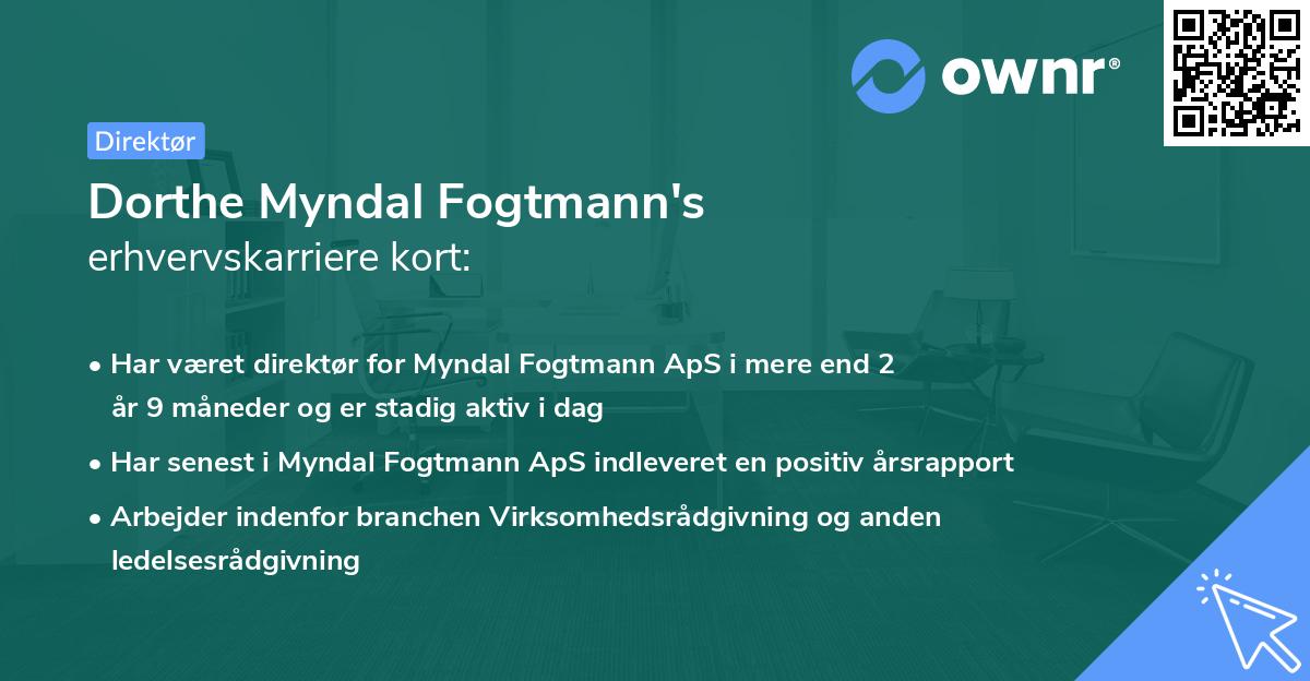 Dorthe Myndal Fogtmann's erhvervskarriere kort