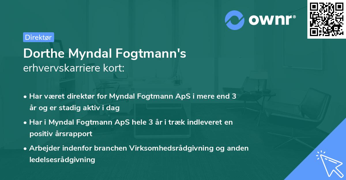Dorthe Myndal Fogtmann's erhvervskarriere kort