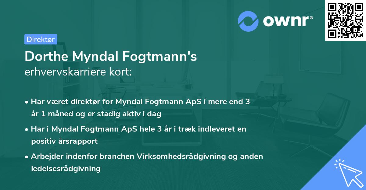 Dorthe Myndal Fogtmann's erhvervskarriere kort