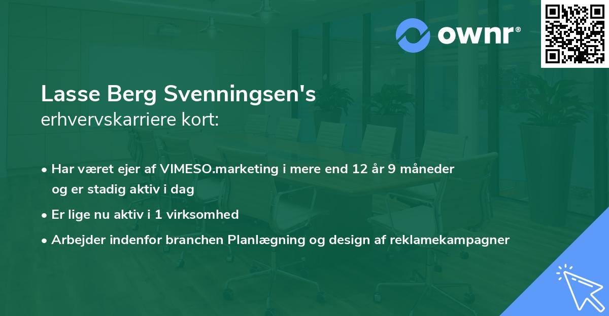 Lasse Berg Svenningsen's erhvervskarriere kort
