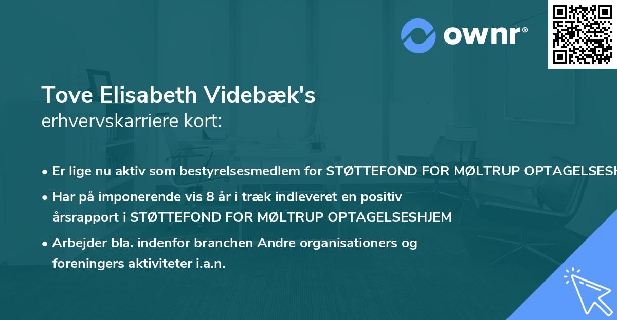 Tove Elisabeth Videbæk's erhvervskarriere kort