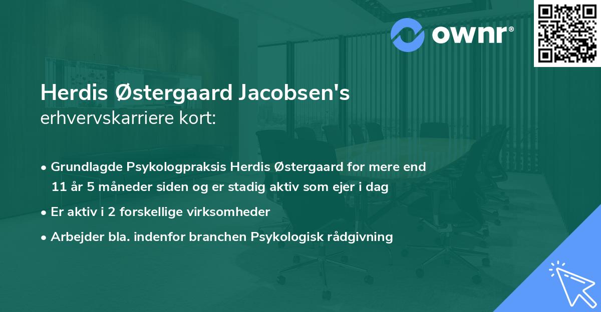 Herdis Østergaard Jacobsen's erhvervskarriere kort