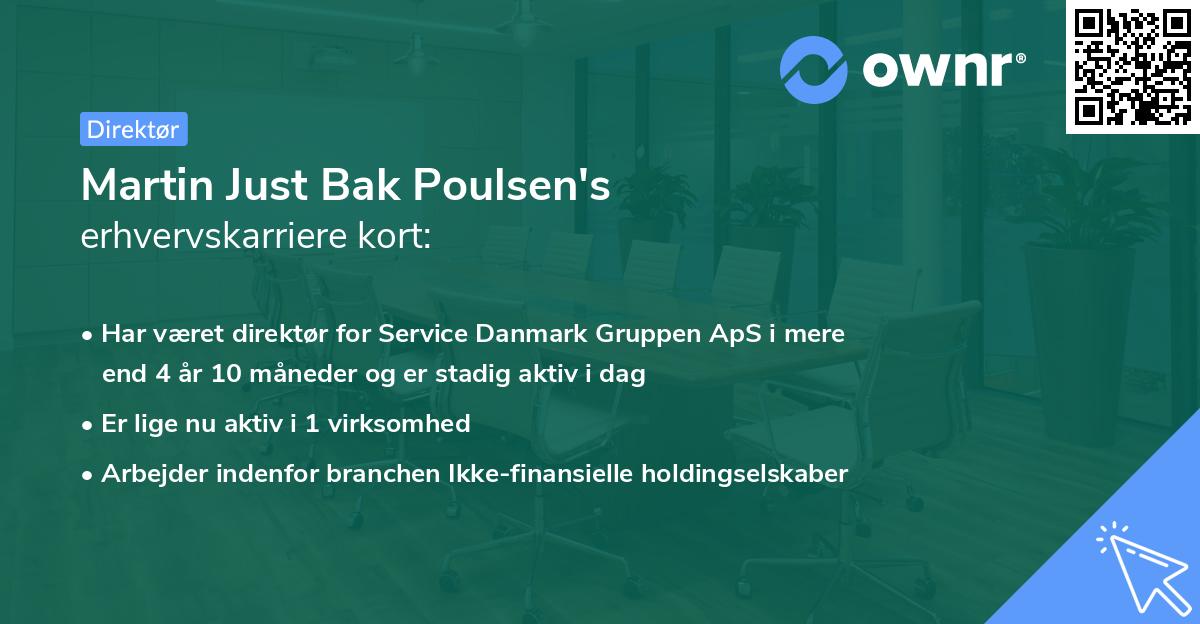 Martin Just Bak Poulsen's erhvervskarriere kort