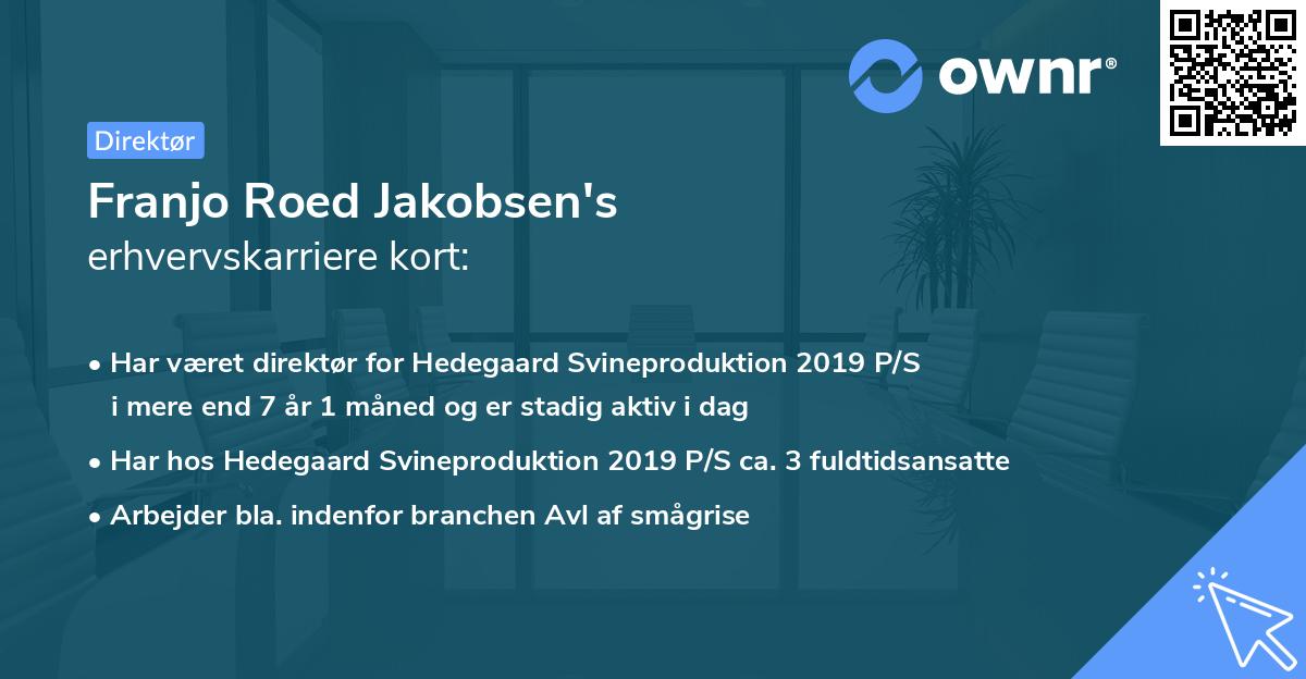 Franjo Roed Jakobsen's erhvervskarriere kort