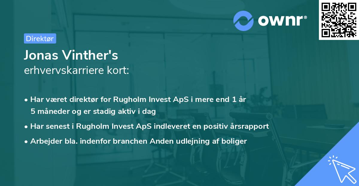 Jonas Vinther's erhvervskarriere kort