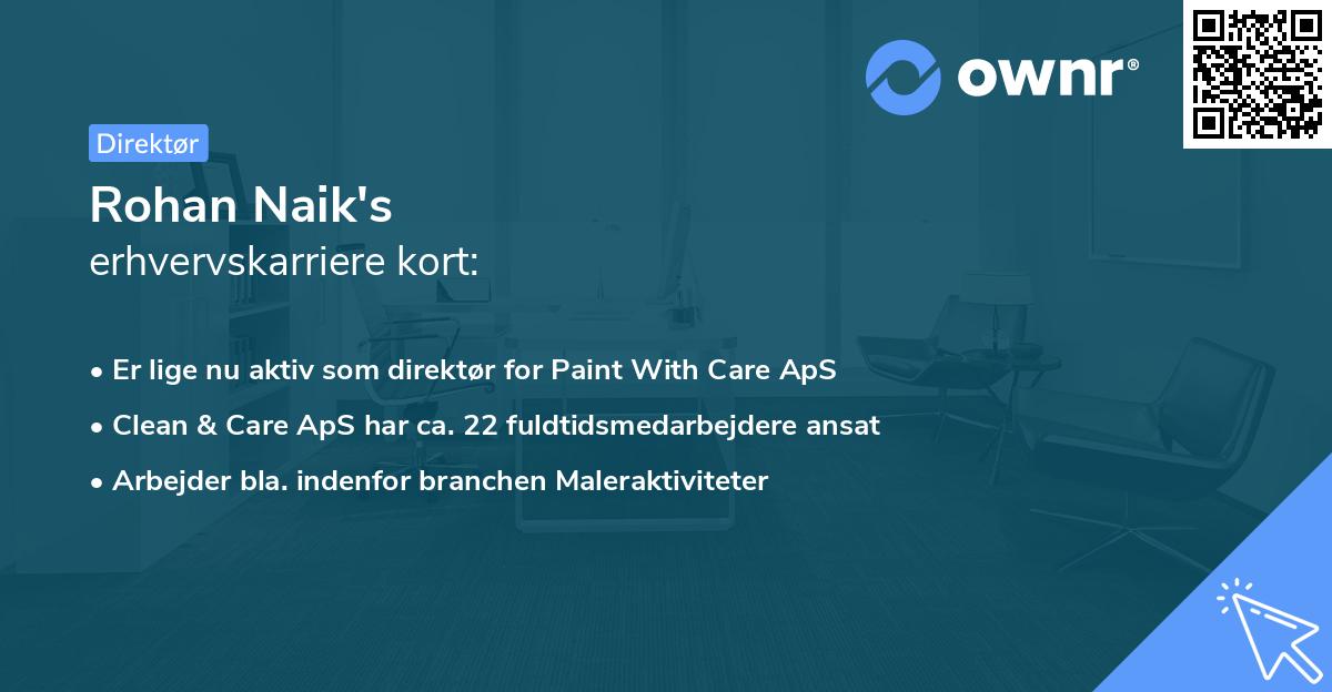 Rohan Naik's erhvervskarriere kort