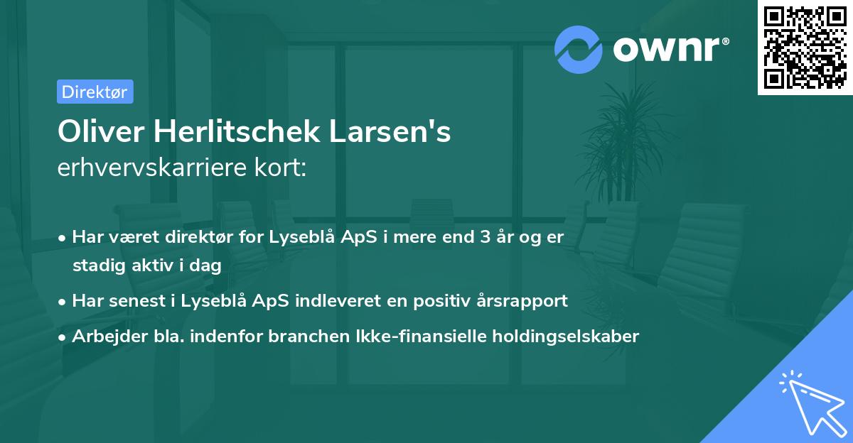 Oliver Herlitschek Larsen's erhvervskarriere kort