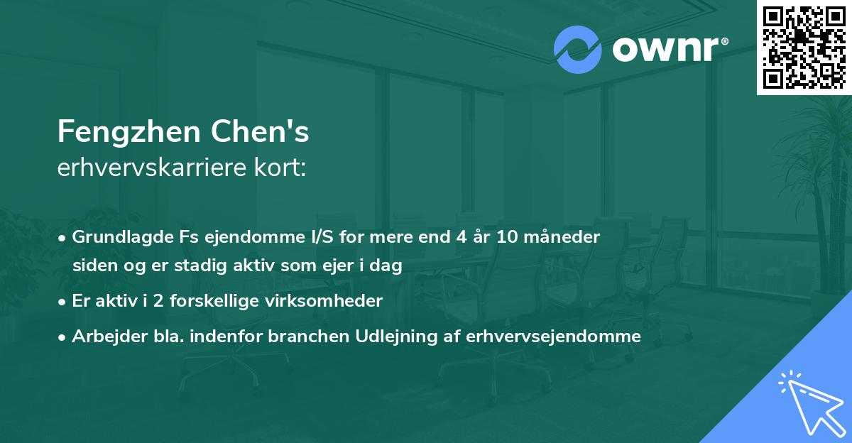Fengzhen Chen's erhvervskarriere kort
