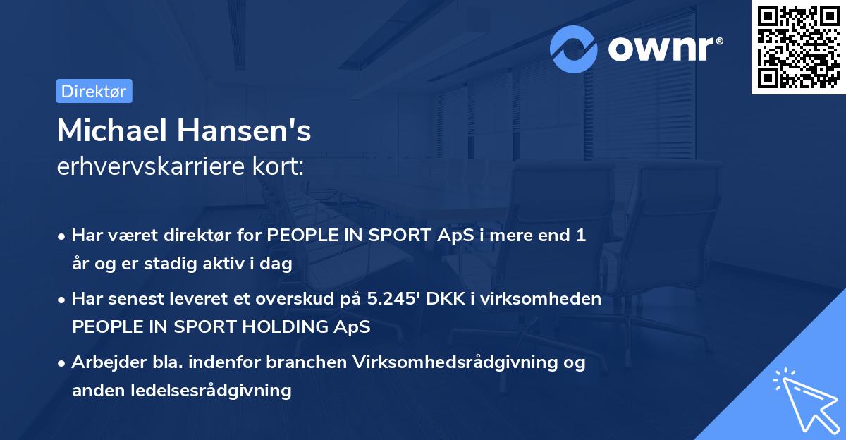 Michael Hansen's erhvervskarriere kort