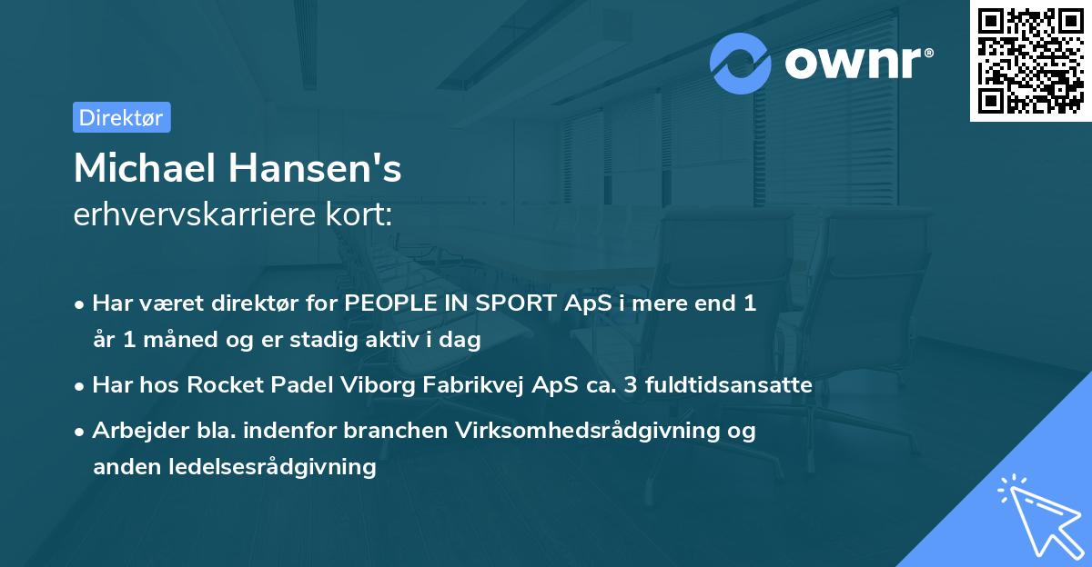 Michael Hansen's erhvervskarriere kort
