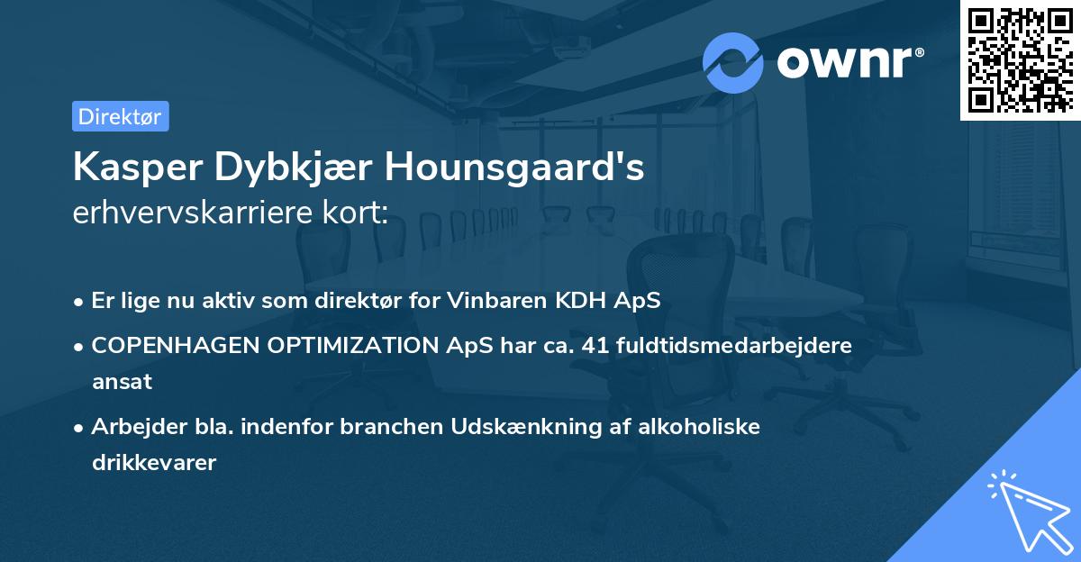 Kasper Dybkjær Hounsgaard's erhvervskarriere kort