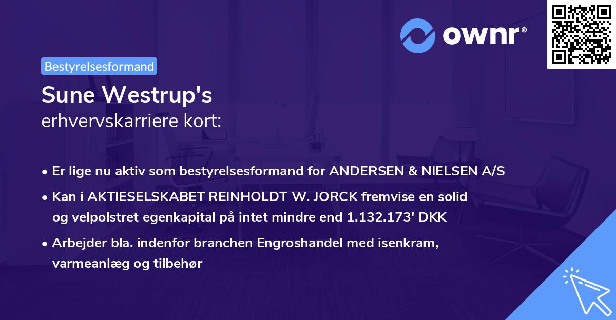 Sune Westrup's erhvervskarriere kort