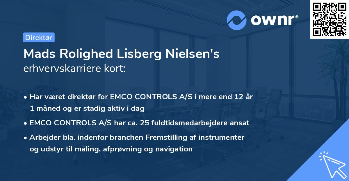 Mads Rolighed Lisberg Nielsen's erhvervskarriere kort