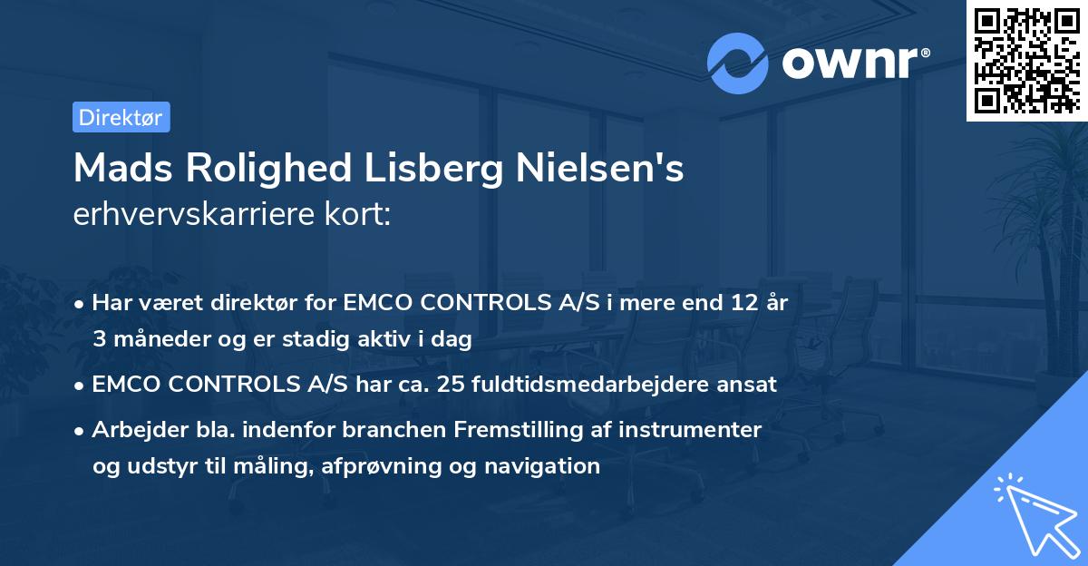 Mads Rolighed Lisberg Nielsen's erhvervskarriere kort