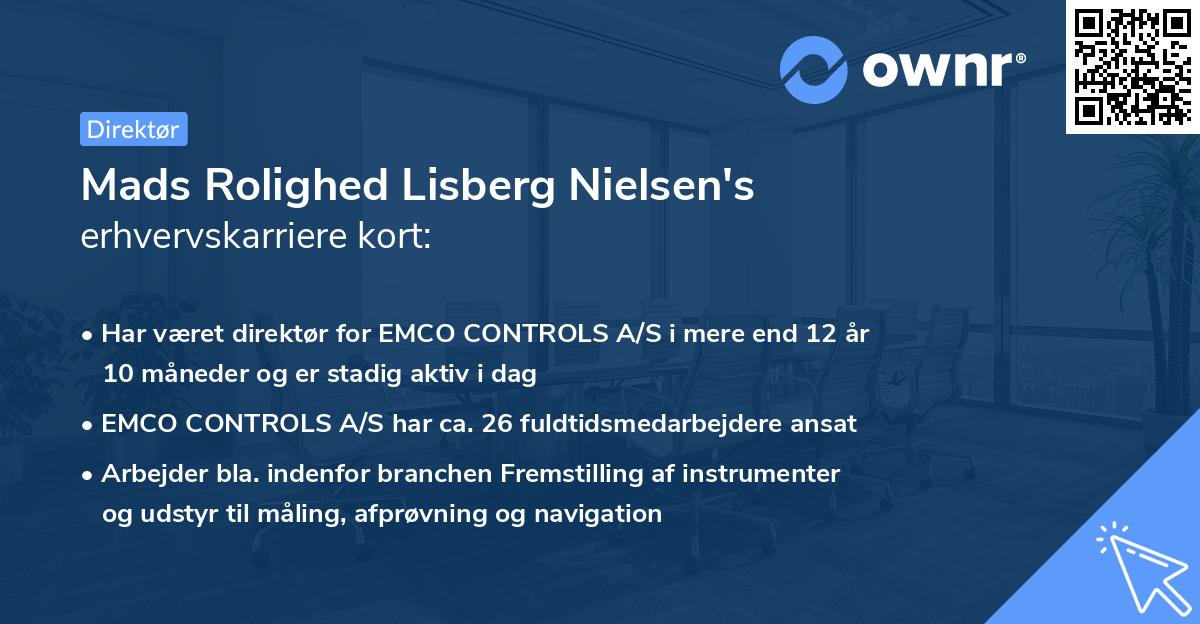 Mads Rolighed Lisberg Nielsen's erhvervskarriere kort