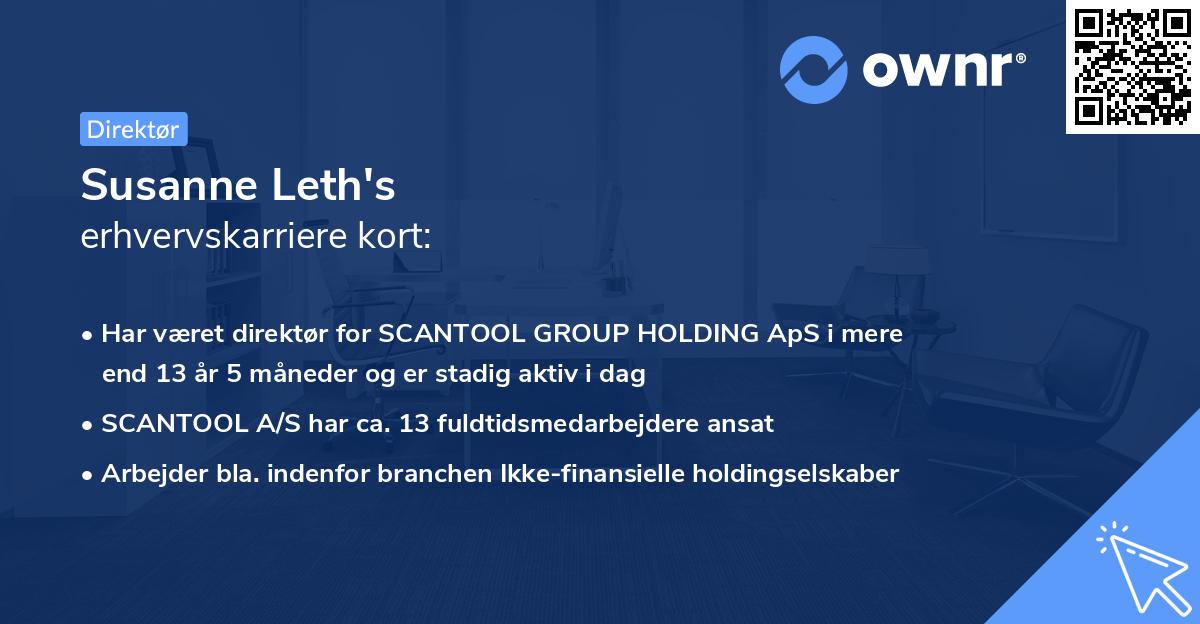 Susanne Leth's erhvervskarriere kort
