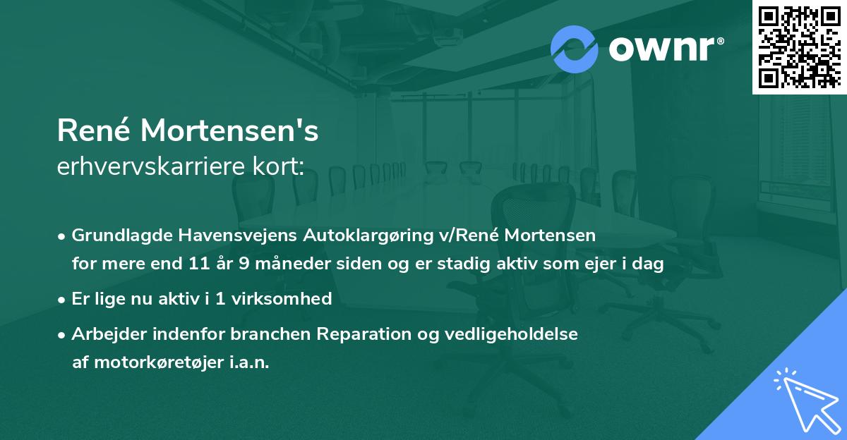 René Mortensen's erhvervskarriere kort