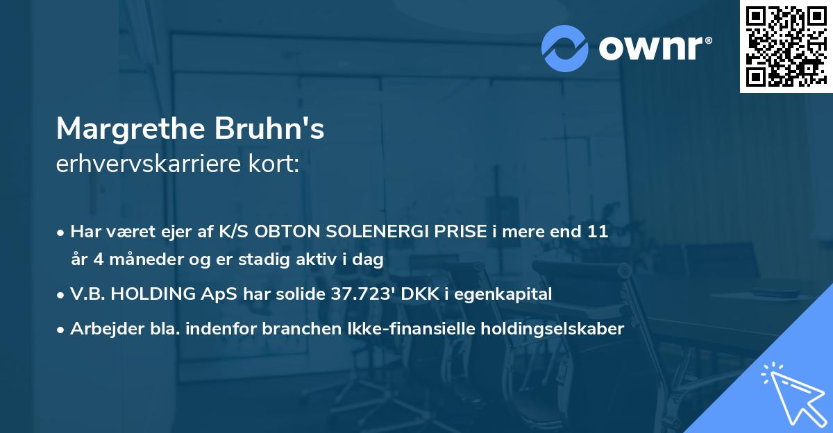Margrethe Bruhn's erhvervskarriere kort