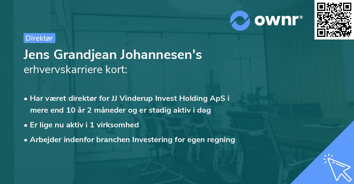 Jens Grandjean Johannesen's erhvervskarriere kort