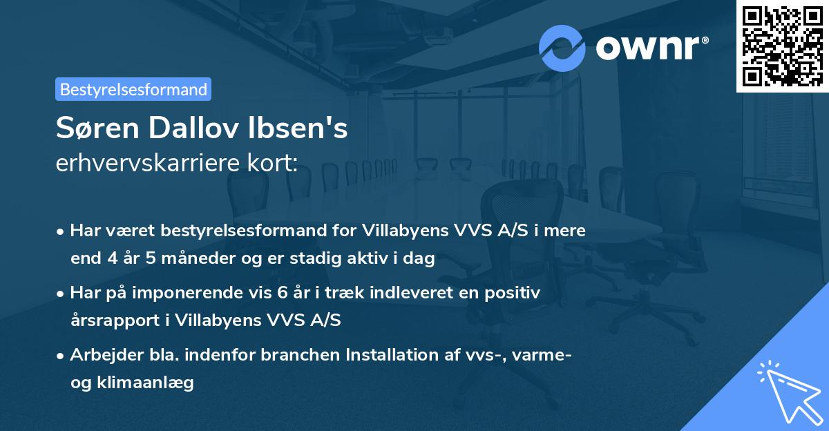 Søren Dallov Ibsen's erhvervskarriere kort