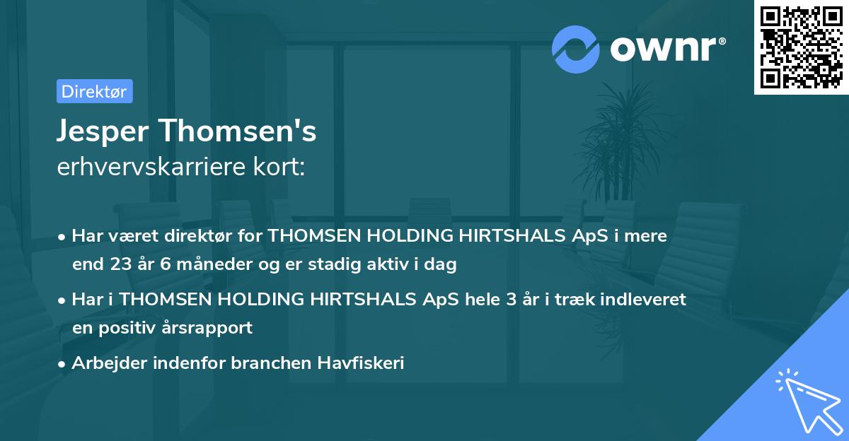 Jesper Thomsen's erhvervskarriere kort