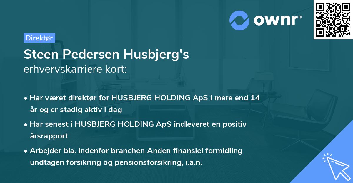 Steen Pedersen Husbjerg's erhvervskarriere kort
