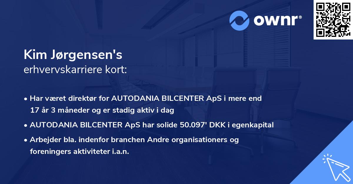 Kim Jørgensen's erhvervskarriere kort