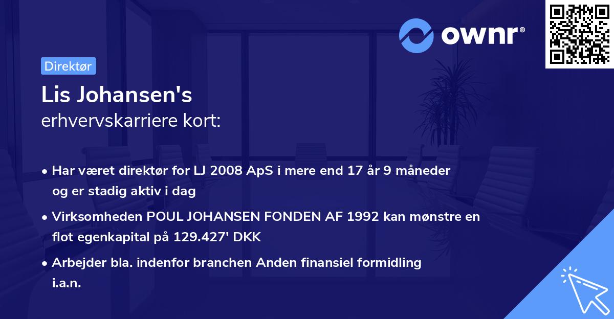 Lis Johansen's erhvervskarriere kort