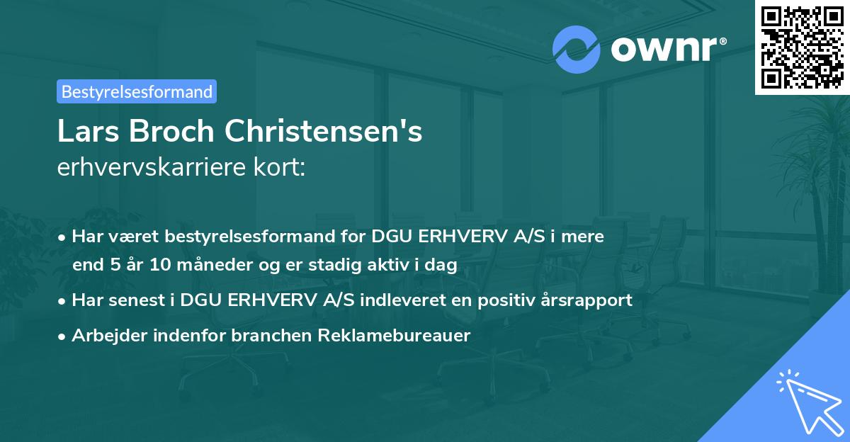 Lars Broch Christensen's erhvervskarriere kort