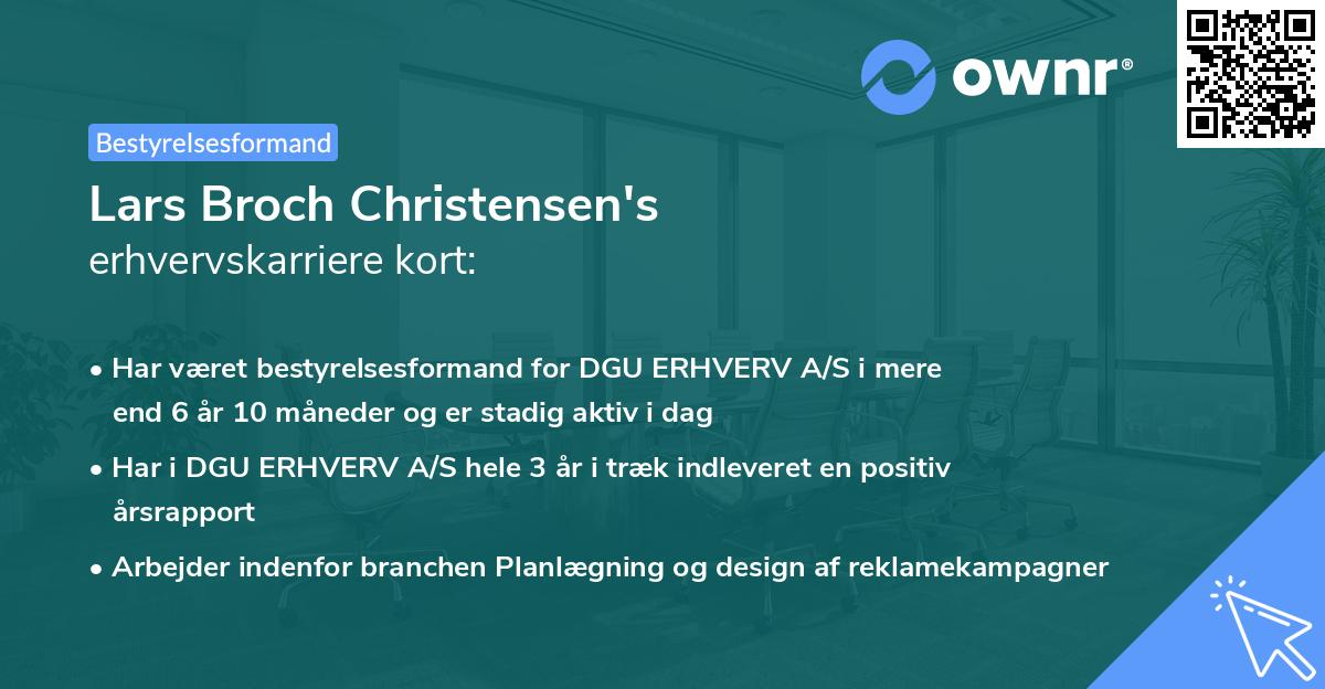 Lars Broch Christensen's erhvervskarriere kort