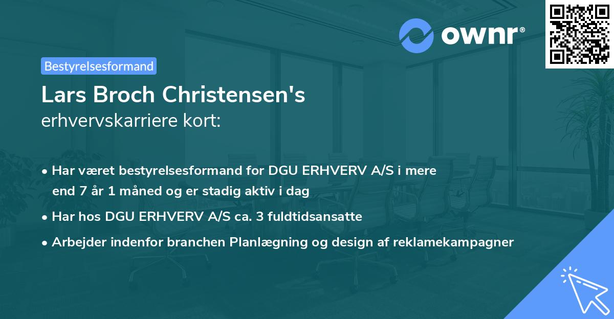 Lars Broch Christensen's erhvervskarriere kort