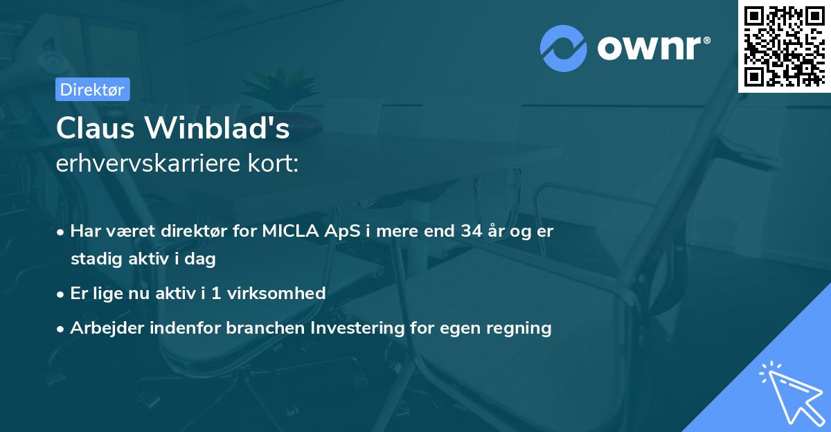 Claus Winblad's erhvervskarriere kort