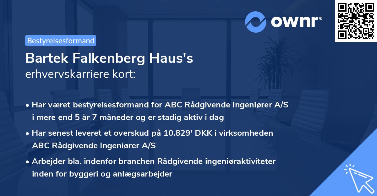 Bartek Falkenberg Haus's erhvervskarriere kort