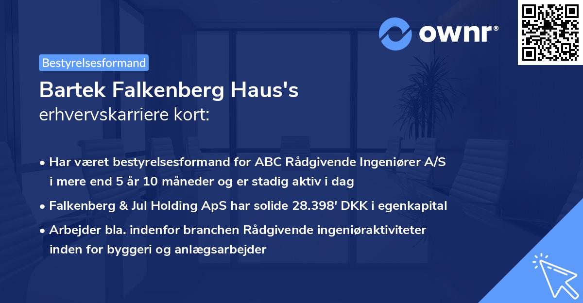 Bartek Falkenberg Haus's erhvervskarriere kort
