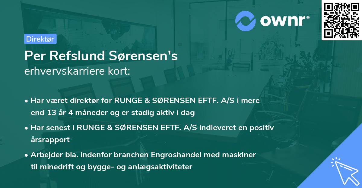Per Refslund Sørensen's erhvervskarriere kort