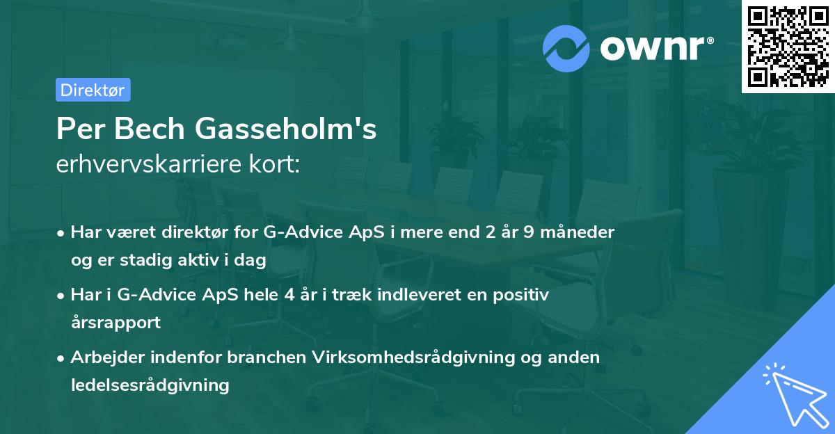 Per Bech Gasseholm's erhvervskarriere kort