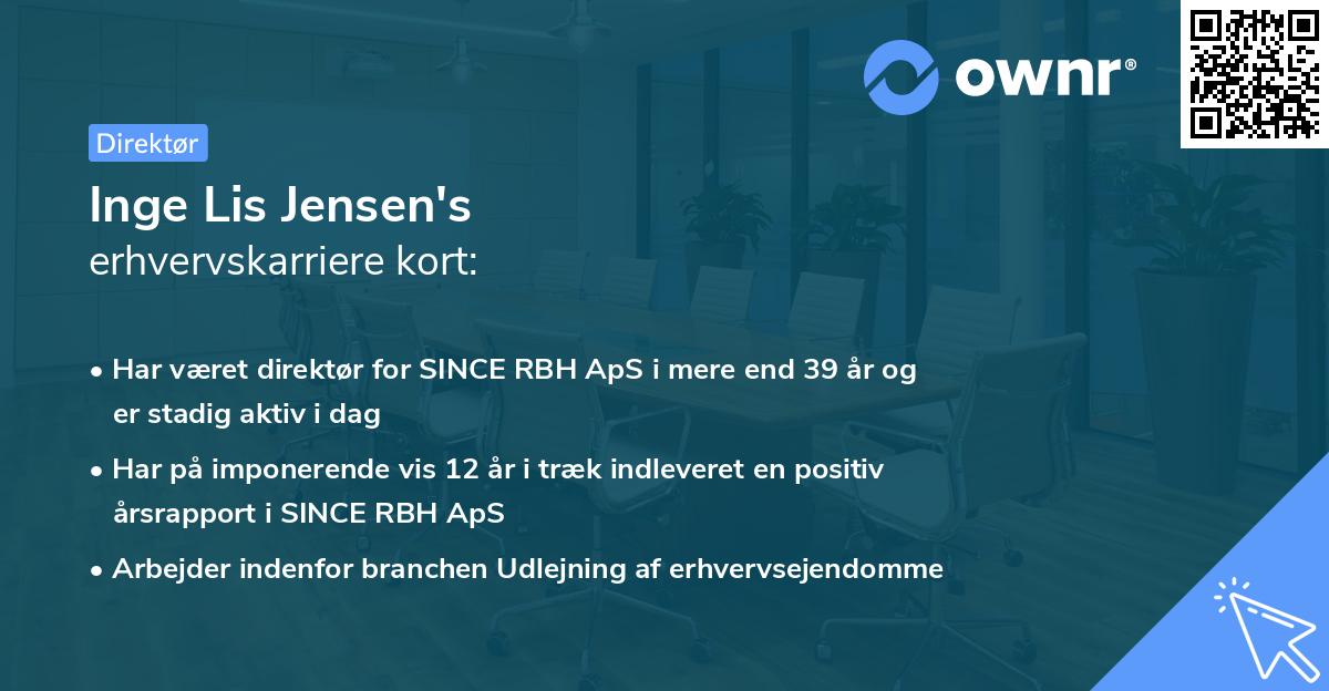 Inge Lis Jensen's erhvervskarriere kort